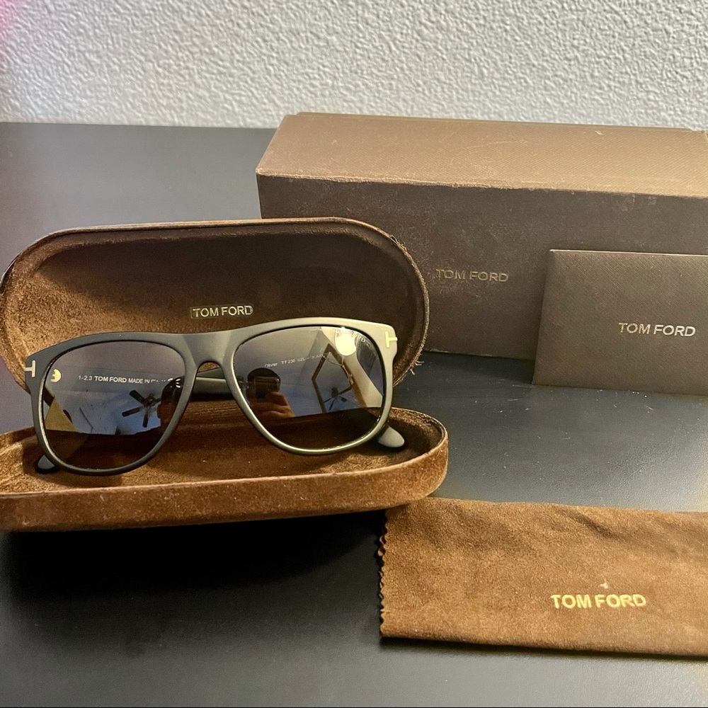 Tom Ford polarized Olivier Sunglasses Matte Black